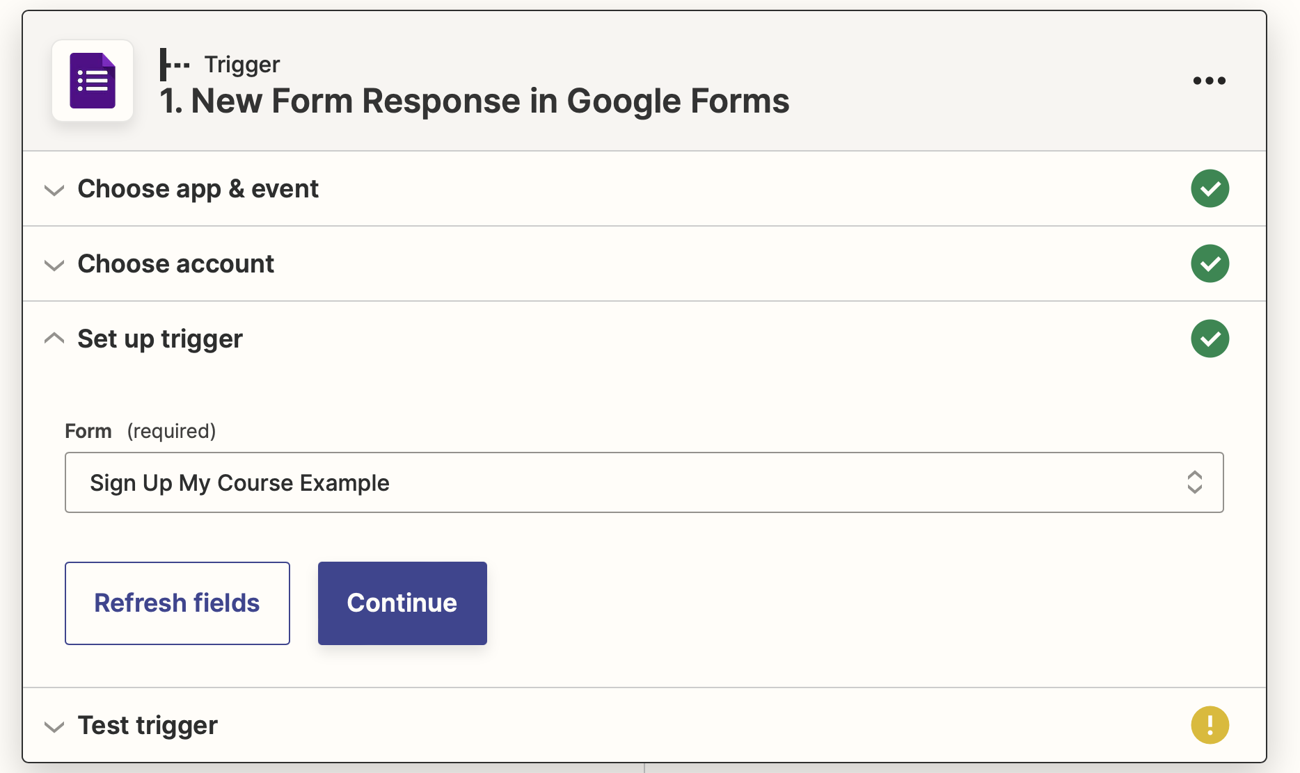 google form trigger